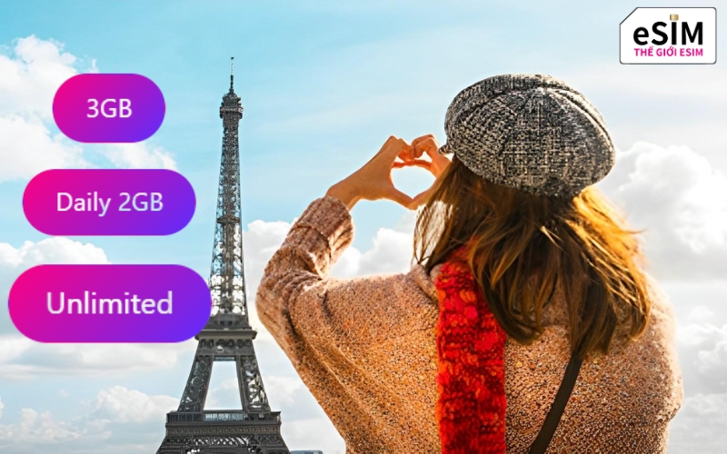 Đa dạng gói cước từ 500MB đến 30GB giúp tối ưu chi phí cho hành trình Châu Âu